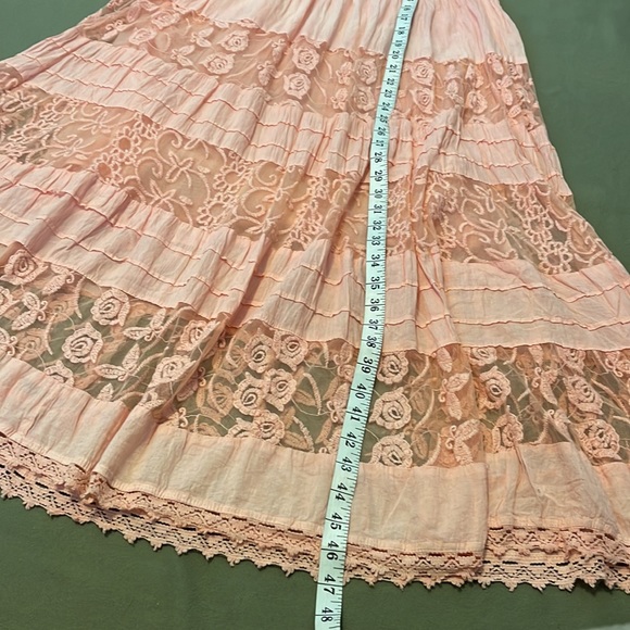 ROYAL MODA. Peach 🍑 color Embroidered, lace, buttons, Womens DRESS  size XL - Picture 13 of 16